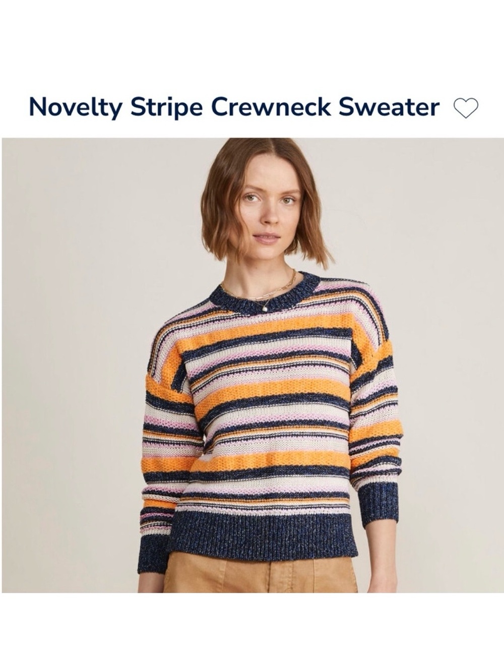 Vineyard Vines Novelty Stripe Crewneck Sweater Women’s Size Large Multi Yarn